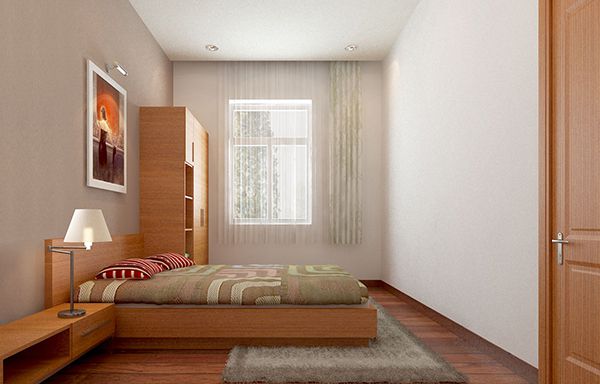 phòng ngủ tầng trệt được thiết kế nội thất đảm bảo điều kiện sử dụng thuận tiện nhất cho người lớn tuổi