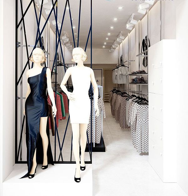 Cửa hàng quần áo nữ kiểu nhà ống được thiết kế hợp lý và chú trọng xử lý giao thông trong cửa hàng
